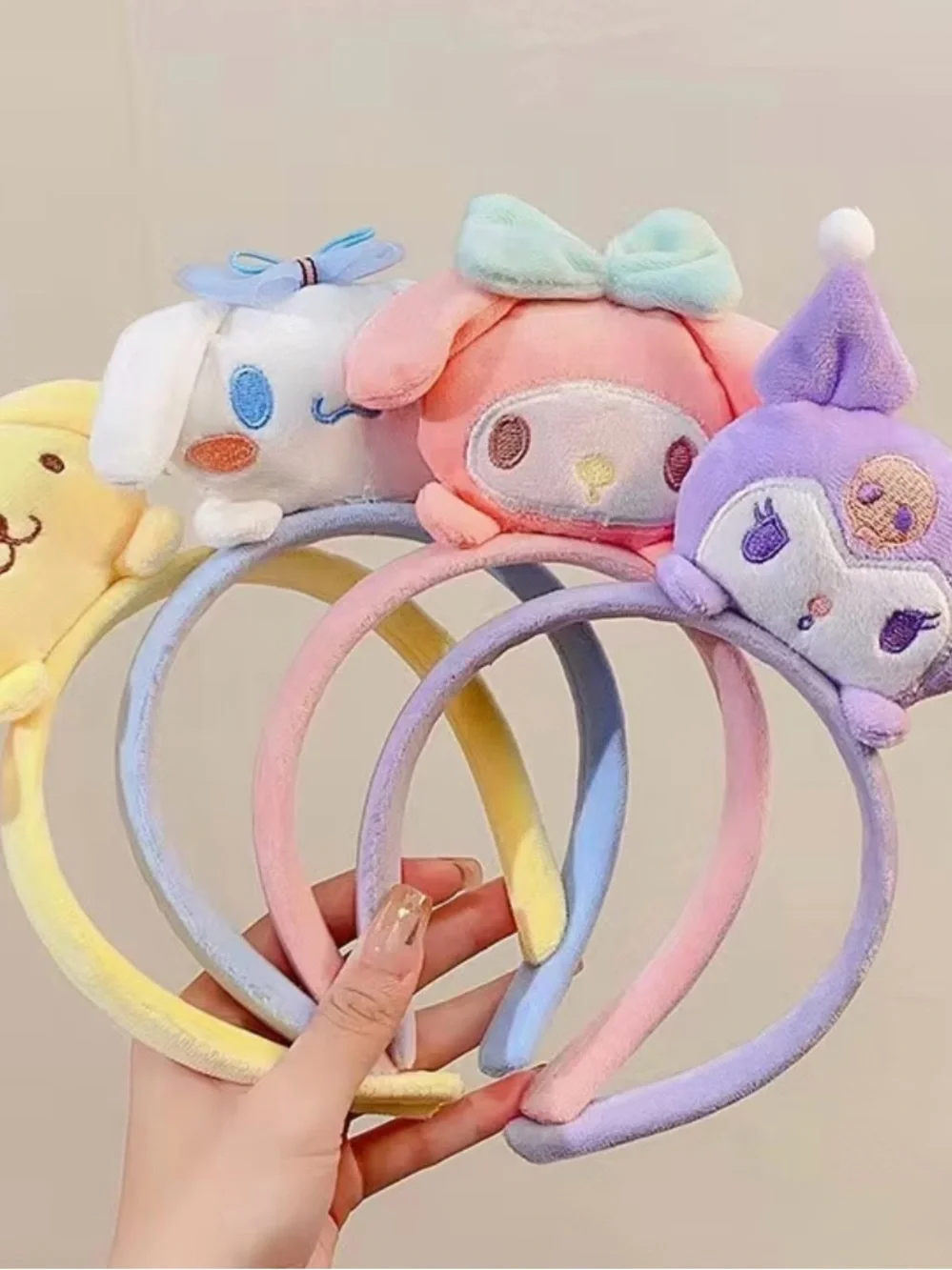 Plush Pastel Character Kids Headband - Pink, Blue, Purple, Yellow